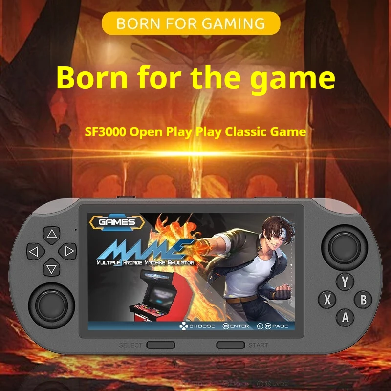 5 Inch High Definition Screen Sf3000 Handheld Gba Arcade Key Mapping R36s King Of Fighters Landscape Color Handheld Machine