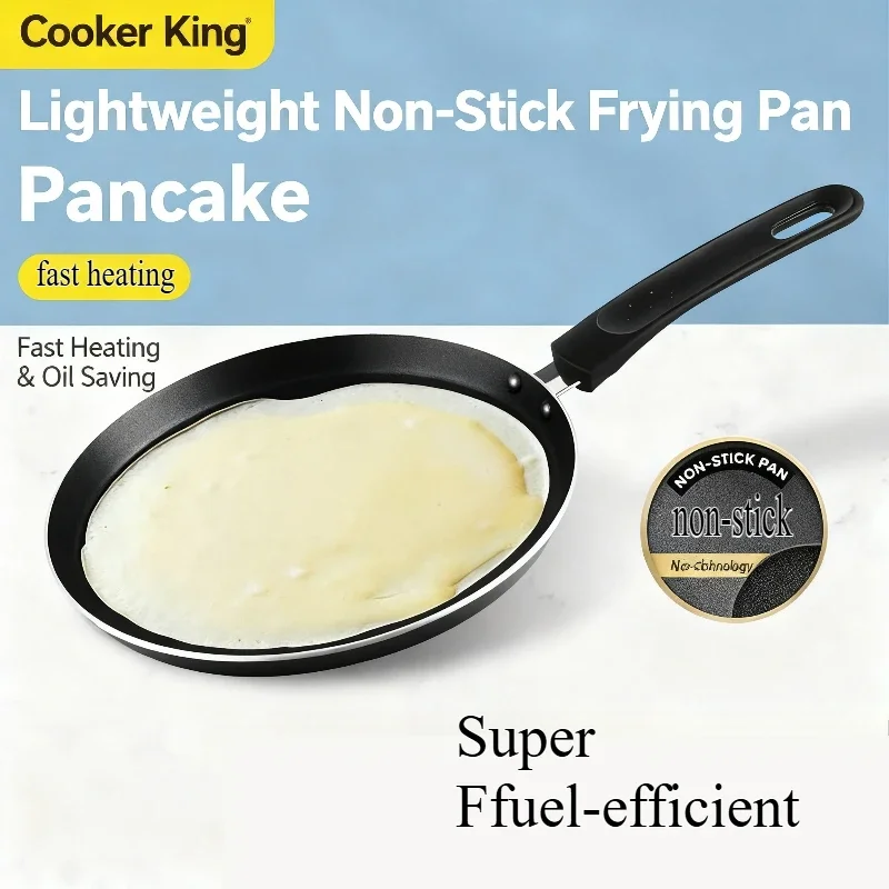 COOKER KING Banji Antihaft-Bratpfanne mit flachem Boden, Haushalts-Antihaft-Bratpfanne mit flachem Boden, universell für Induktionsherde