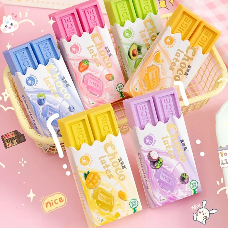 

Cartoon Chocolate Design Eraser Kawaii Large Eraser Student Painting Writing Pencil Eraser Stationery For School Office Supplies