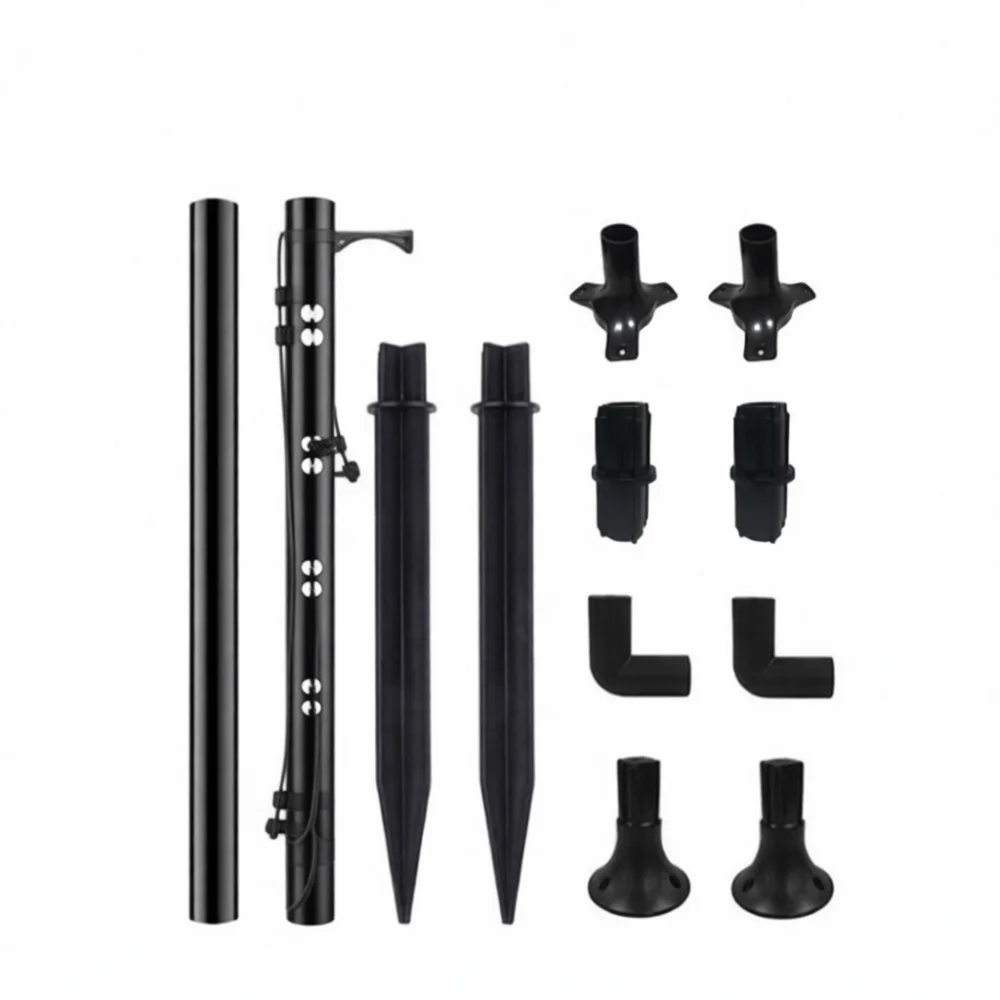 Outdoor Torch Lamp Accessory Kit Ground Stake Extension Pole Elbow Joint Mounting Base Solar Flame Light Spare Parts Fixer