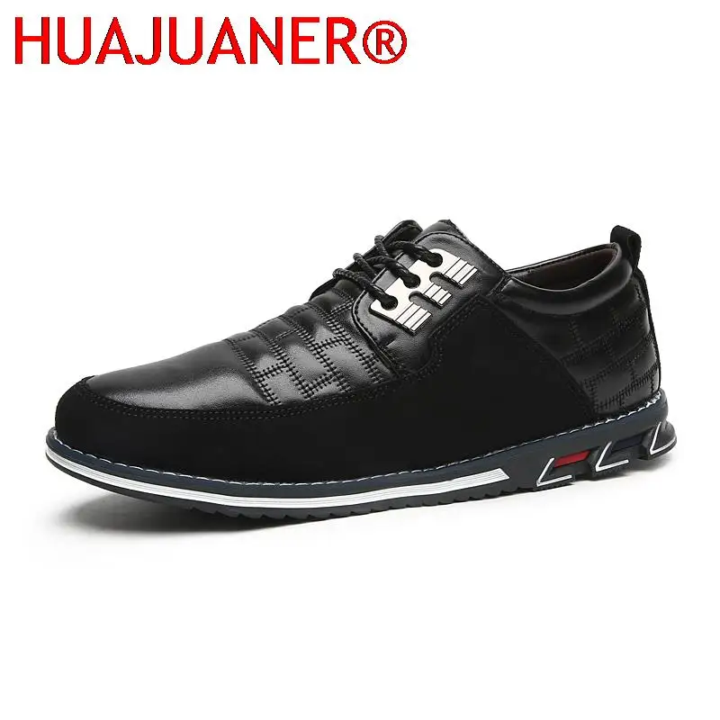 

New Mens Shoes Breathable Fashion Tooling Round Toe Casual Leather Shoes Flat Sneakers Leisure Walk Adulto shoes Plus Size 47 48