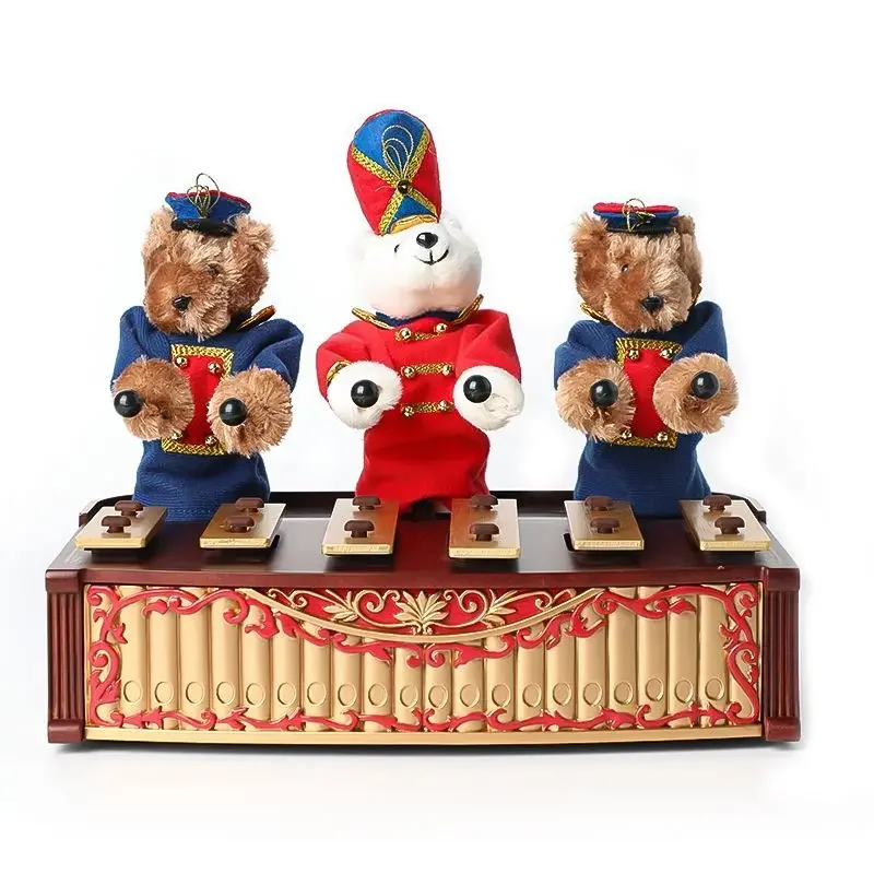 Bear playing xylophone music box for children, girls, boys and girls birthday Christmas gifts