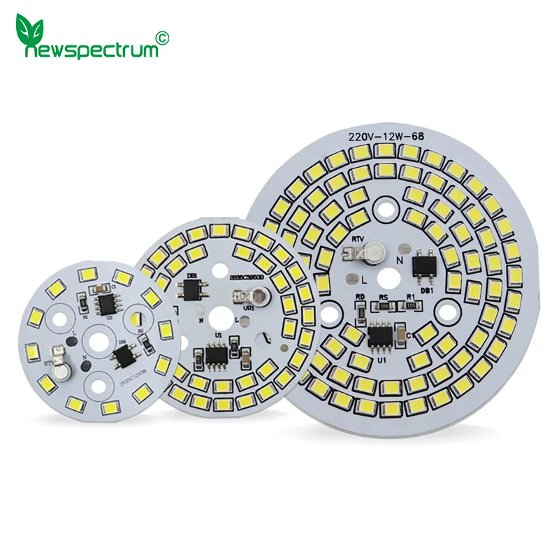 AC 220V-240V DOB LED Chip SMD2835 Driverless 5W 7W 9W 12W Round Light Beads Cool Warm White for Downlight Spotlight Bulb