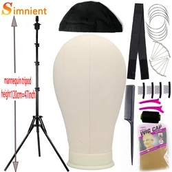 Training Mannequin Kopf Leinwand Block Kopf Display Styling Mannequin Puppe Kopf WigTripod Stand Kostenloser Erhalten T Pins Perücke Installieren Kit