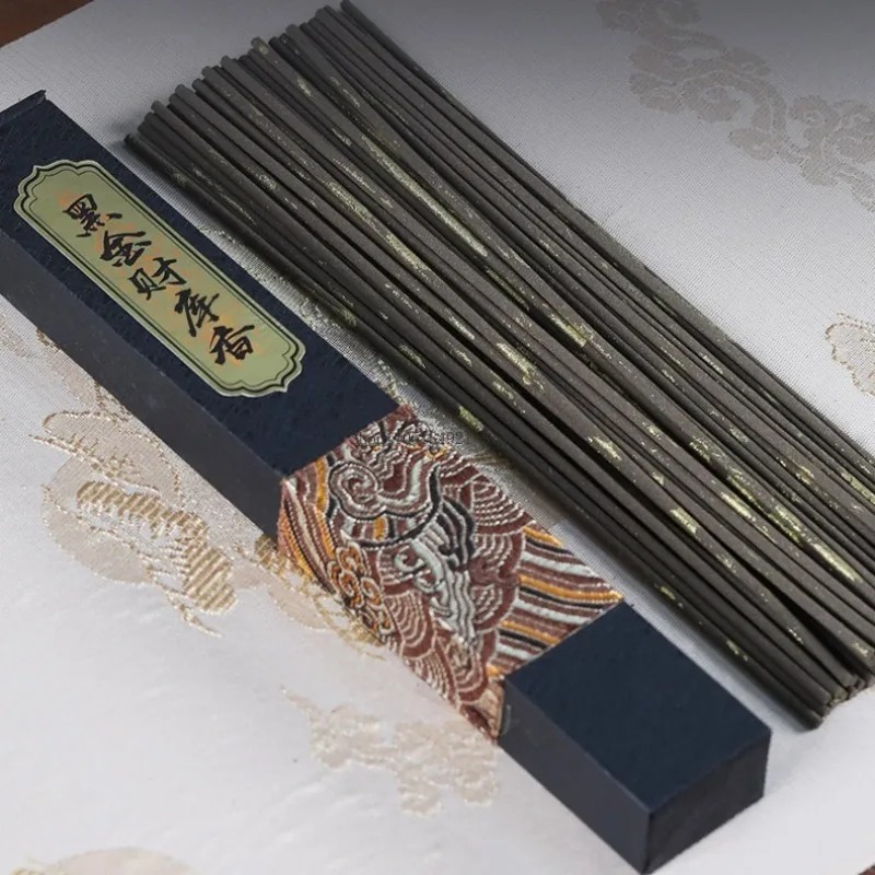 21cm 30g Black Gold Treasury Incense Stick Natural Raw Materials Bedroom Study Hotel Bring Good Fortune Prosperity Aromatherapy