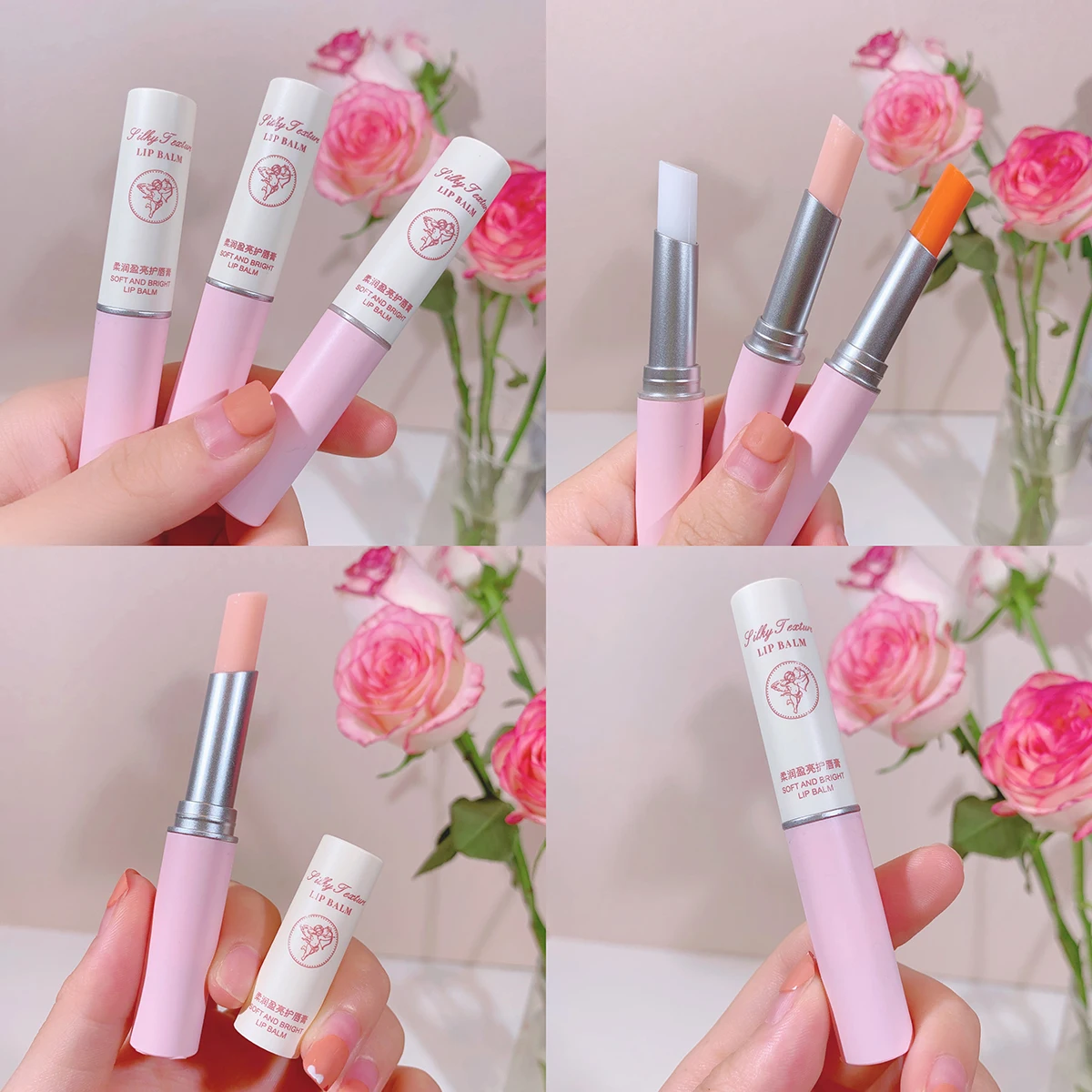 Baume à lèvres doux et lumineux pour document magique, rouge à lèvres soyeux, longue durée, rose pêche, tache, lisse, naturel, hydratant, soin, maquillage