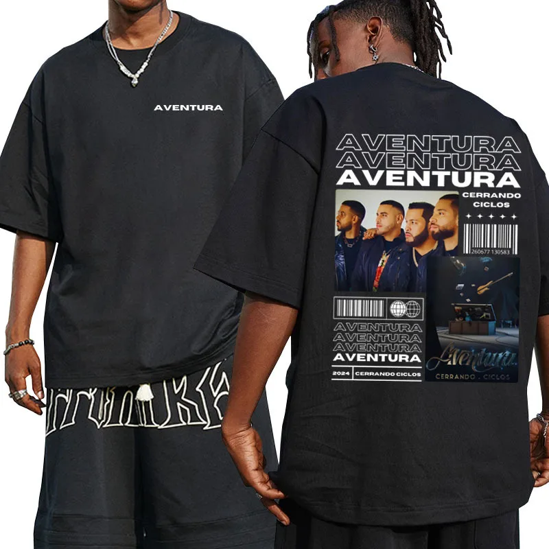 Aventura Cerrando Ciclos Tour Graphic Print T Shirts Men's Clothing 2024 Vintage Hip Hop T-shirt Male Short Slevee Streetwear