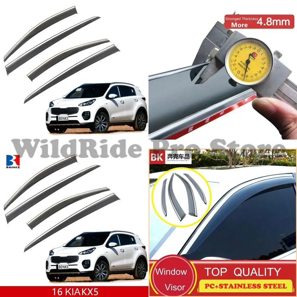 

1 set Kia KX5 2016 rain deflector wind shield sun visor plastic rain guard