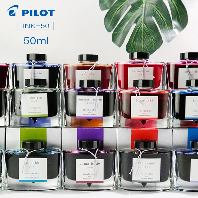 PILOT 다채로운 만년필 이로시즈쿠 잉크-50 강철, 비탄소 잉크, 시즈쿠 50ml, 캘리그라피 잉크, 사무실 학교 용품 잉크