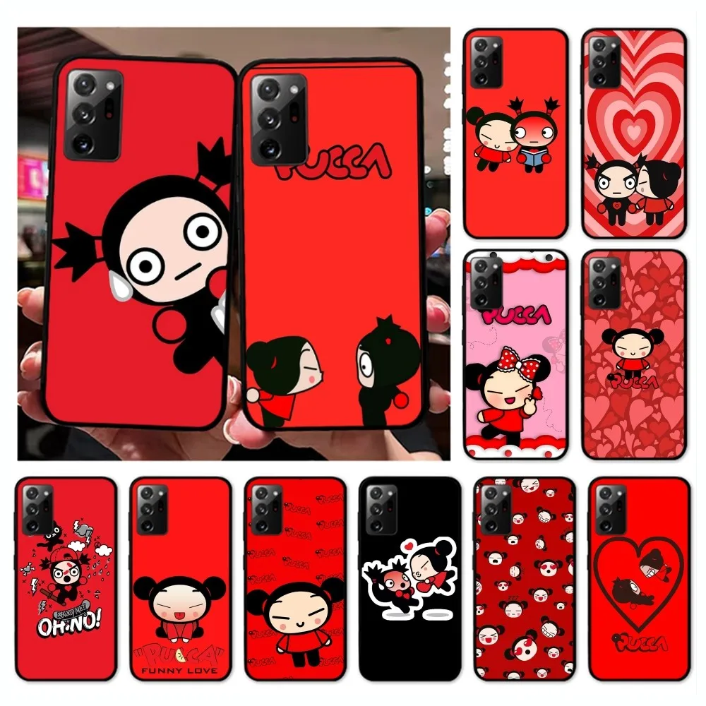 Cartoon P-Pucca G-Garu Phone Case For Samsung Note 8 9 10 20 Pro Plus Lite M 10 11 20 30 21 31 51 A 21 22 42 02 03