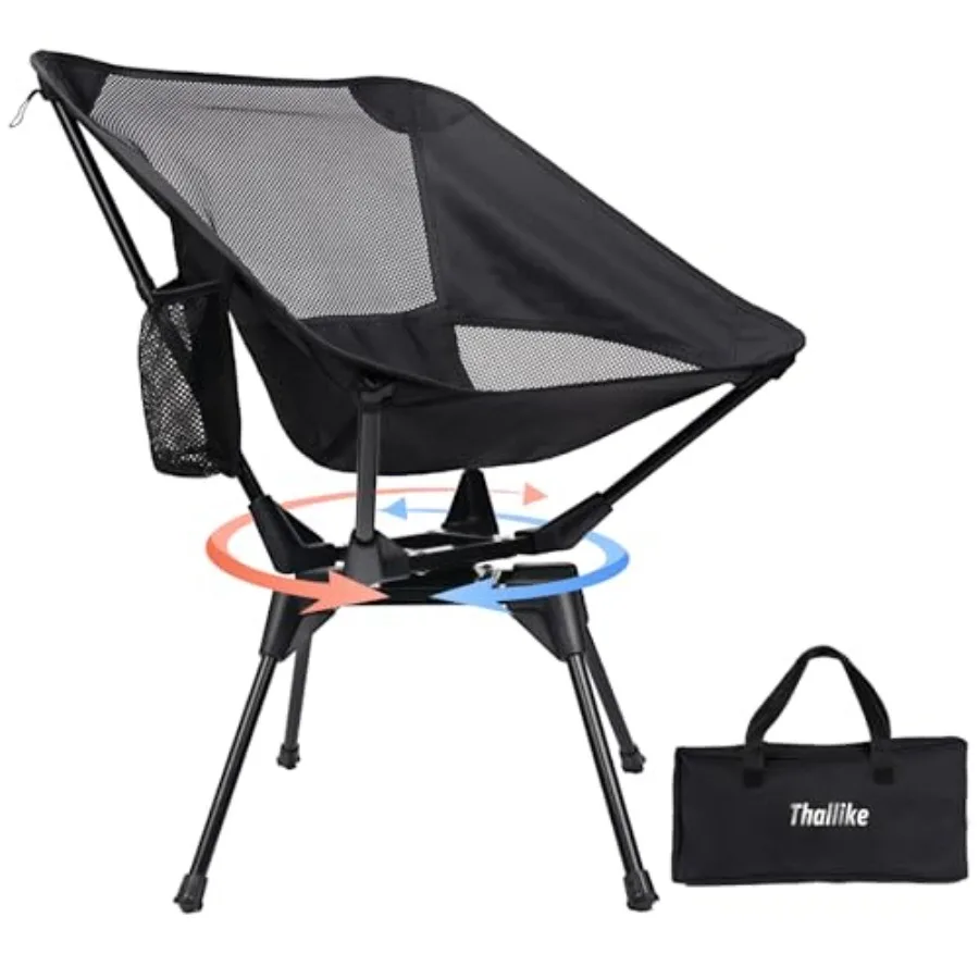 

Upgraded 360° Swivel Camping Chair for Adults Portable Folding Chair with Cup Holder Lightweight Compact Backpack Outdoor Chair