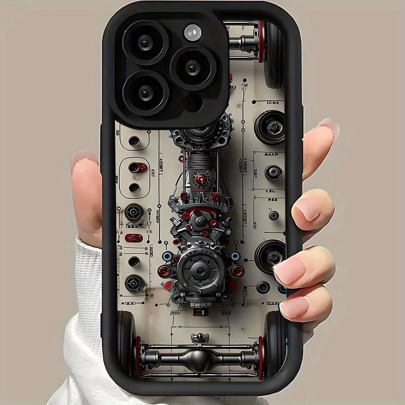 

Racing car pattern phone case for iPhone 17 16 15 14 13 12 11 Pro/ Max/Plus shock-proof rear cover anti-fingerprint