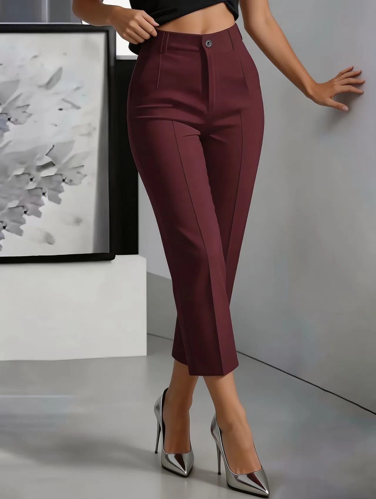 European and American Cross-Border 2026 New High-Waisted Suit Trousers—Slimming, Figure-Flattering, Versatile for Business, Comm