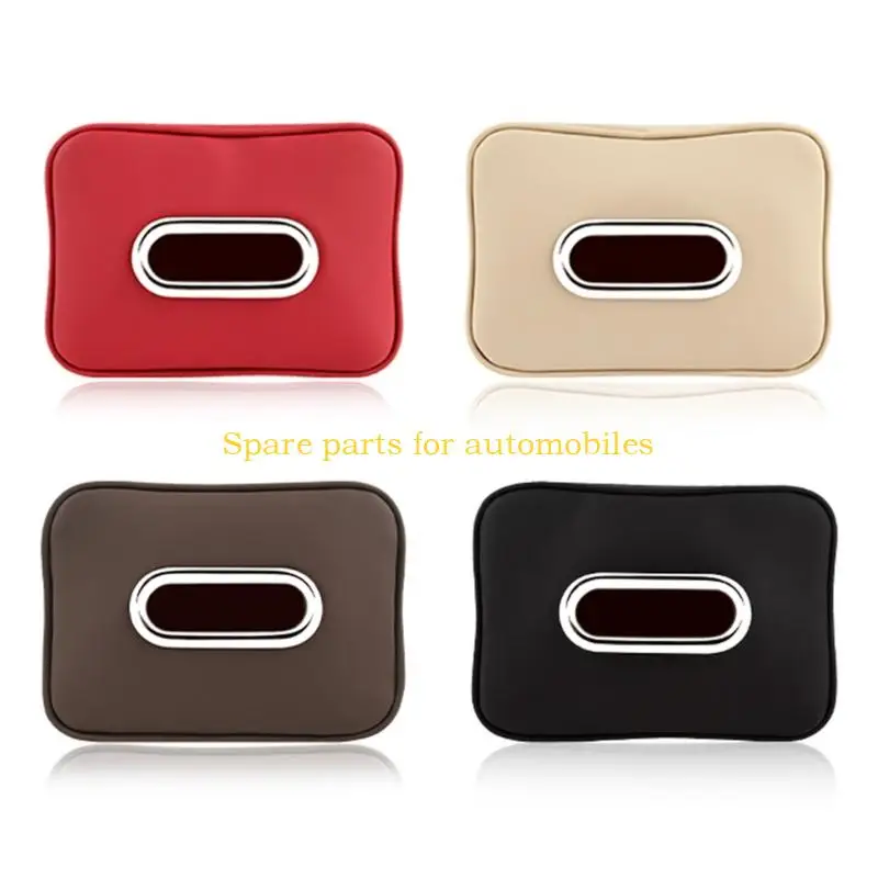 

H58F Strong Nappa Leather Automotive Tissue Storage Box Adjust Fixing Straps Suitable for Most Vehicle Interiors