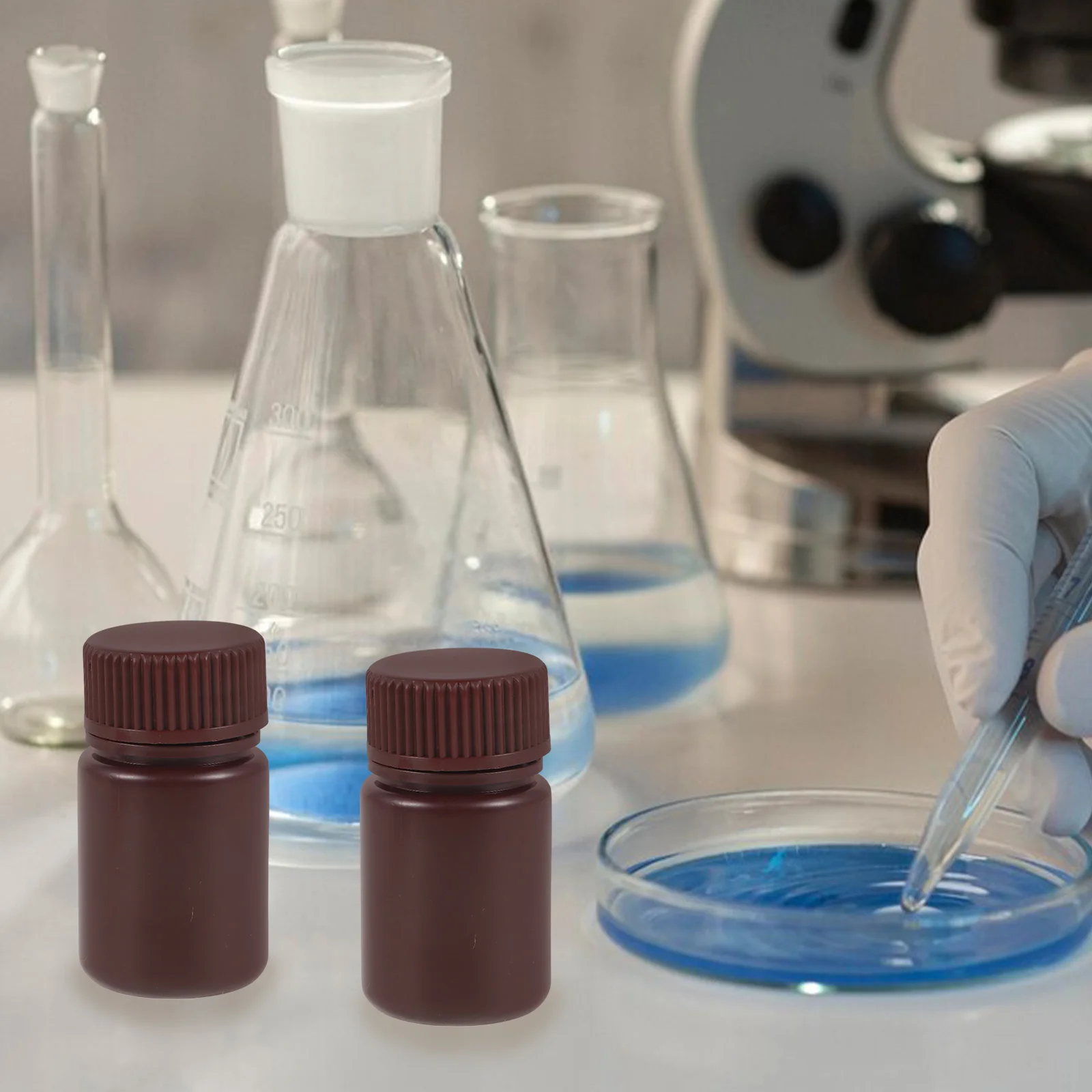 Collapsible High Temperature Reagent Bottle Laboratory Sample Bottles Mini with Lid