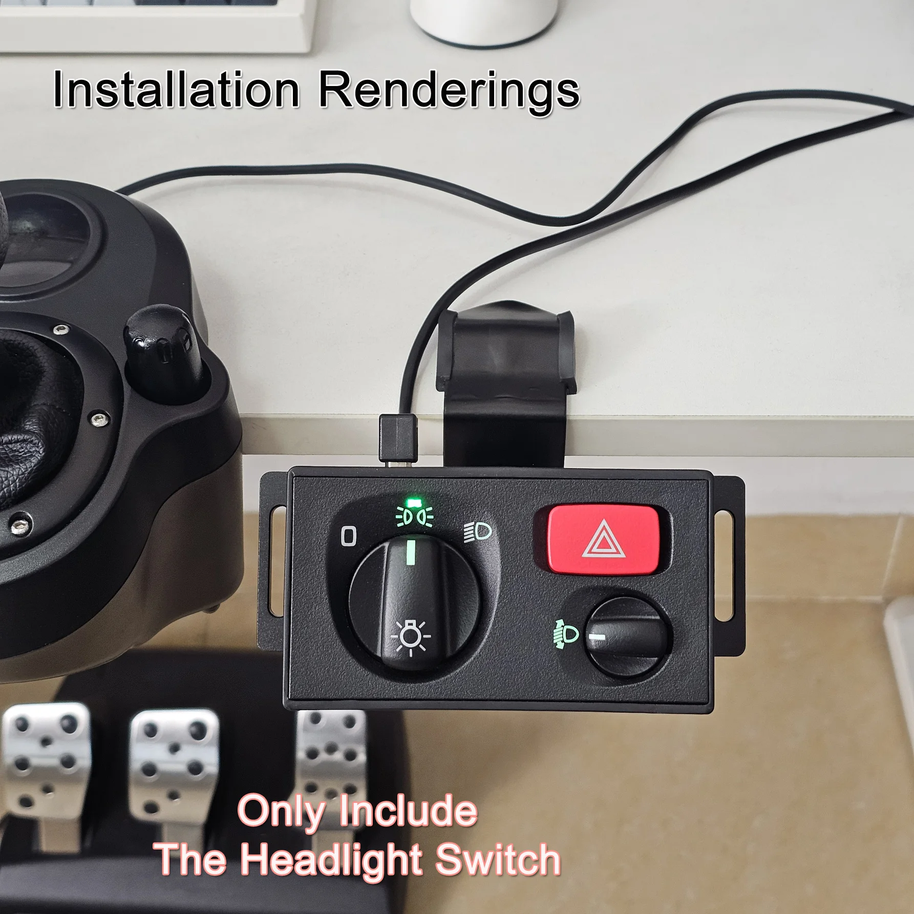PC USB Scheinwerferschalter-Hub für ATS ETS2 CTS Euro Truck Simulator 2 für Logitech G29 G27 G923 Thrustmaster T300RS/GT PXN MOZA R3 – Detail 15