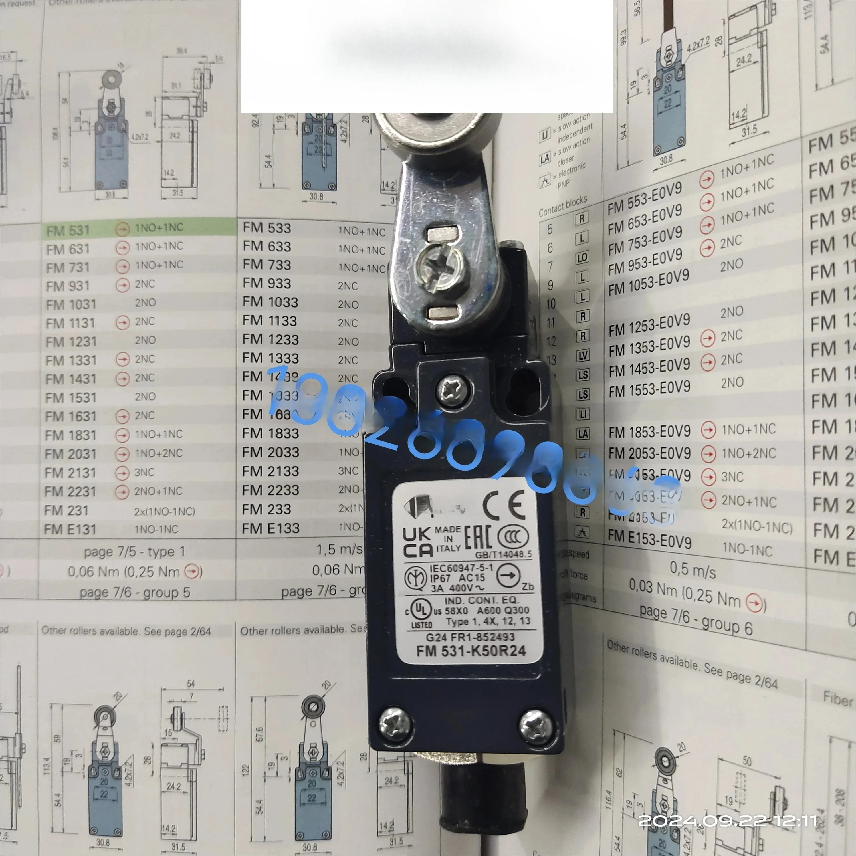 

Limit switch FM 531-K50R24