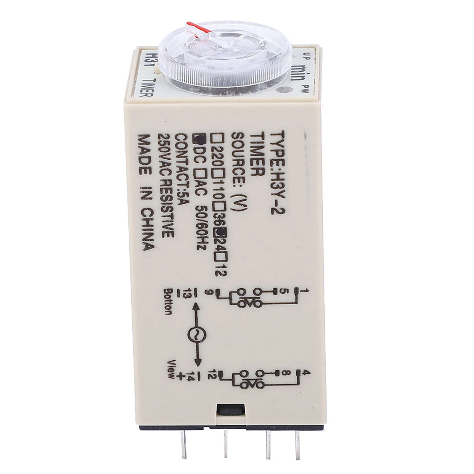 H3Y‑2 Time Relay Power On Delay Timer 0‑3M Minute 8 Pin 24V 110V 220V Power On Time Relay