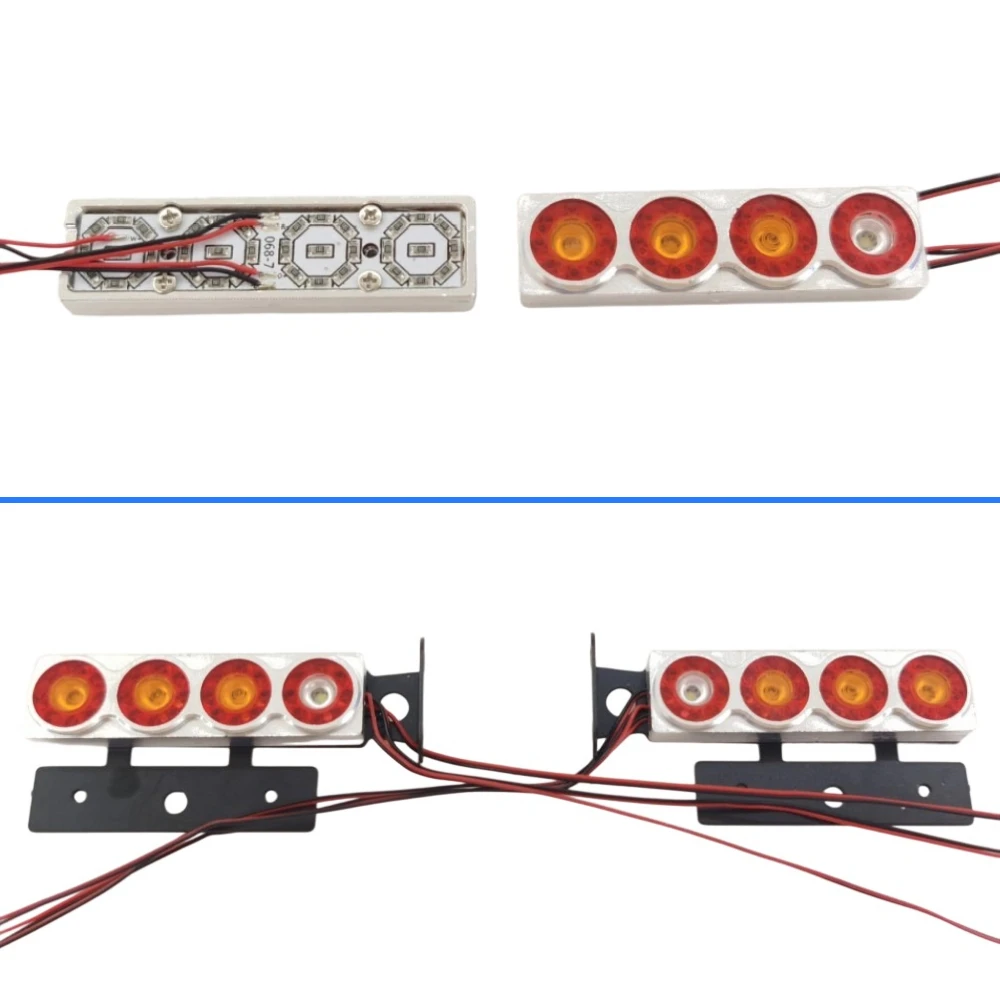 Caminhão de brinquedo rc anjo olho luzes traseiras led lanterna traseira para tamiya scania man benz 1/14 rc trator caminhão basculante diy peças atualização