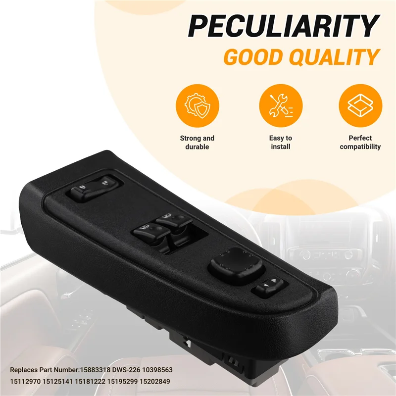 

Отличный-15883318 Выключатель стеклоподъемника, дверной замок, передняя сторона водителя для Silverado GMC Sierra DWS-226 2003-2007 годов