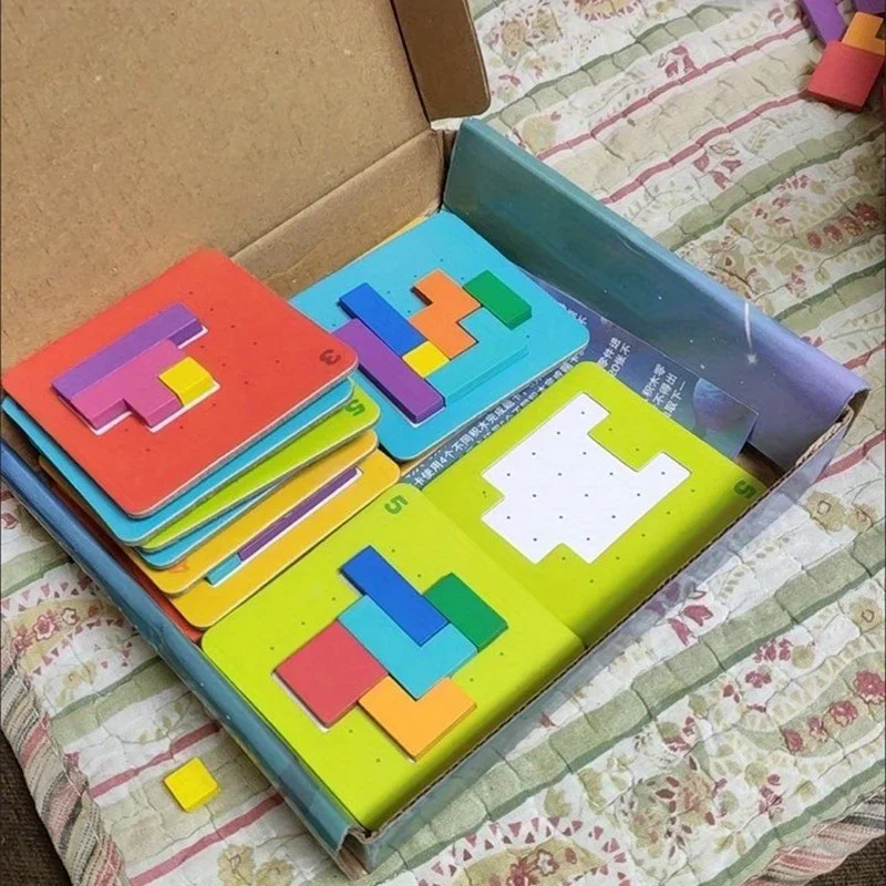 1 sets kleurrijk spel Brain Teaser voor kinderen voor geestsoefening Kinderspeelgoed Cadeau-uitdaging voor twee spelers