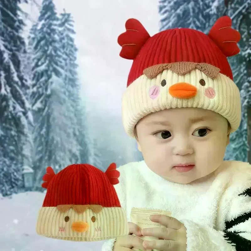 

Милая мультяшная детская вязаная шапка крючком, зимняя теплая шерстяная пуловерная шапка, забавный капот в стиле утки