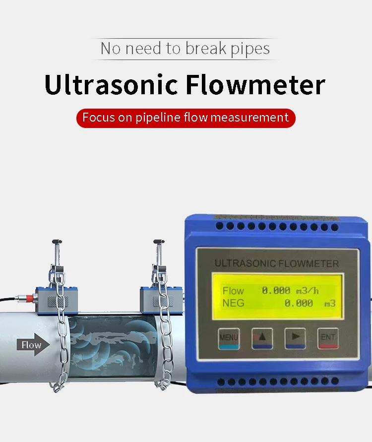 

batch control water flow meter smart WIFI stainless steel digital Rail installation Modular ultrasonic flow meter for liquid