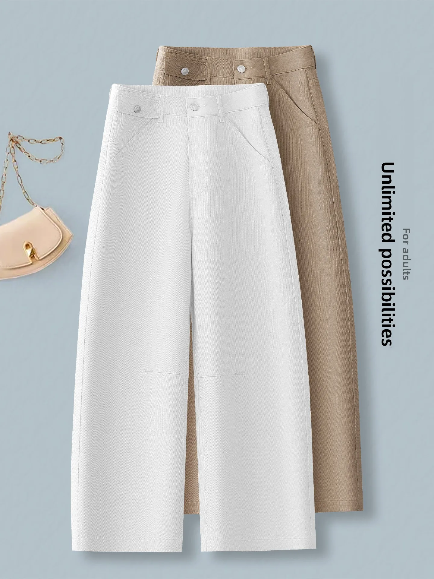 

High Waist Slimming Casual Wide Leg Jeans Women's Summer Thin New Style Small Size Knife Loose Fit Comfortable Denim