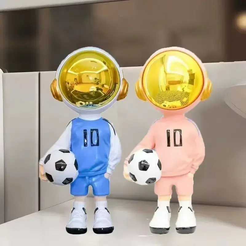 Football Astronaut Ornament Home Decoration Living Room TV Cabinet Desktop Decoration Astronaut Statue Ornament Children's Gift