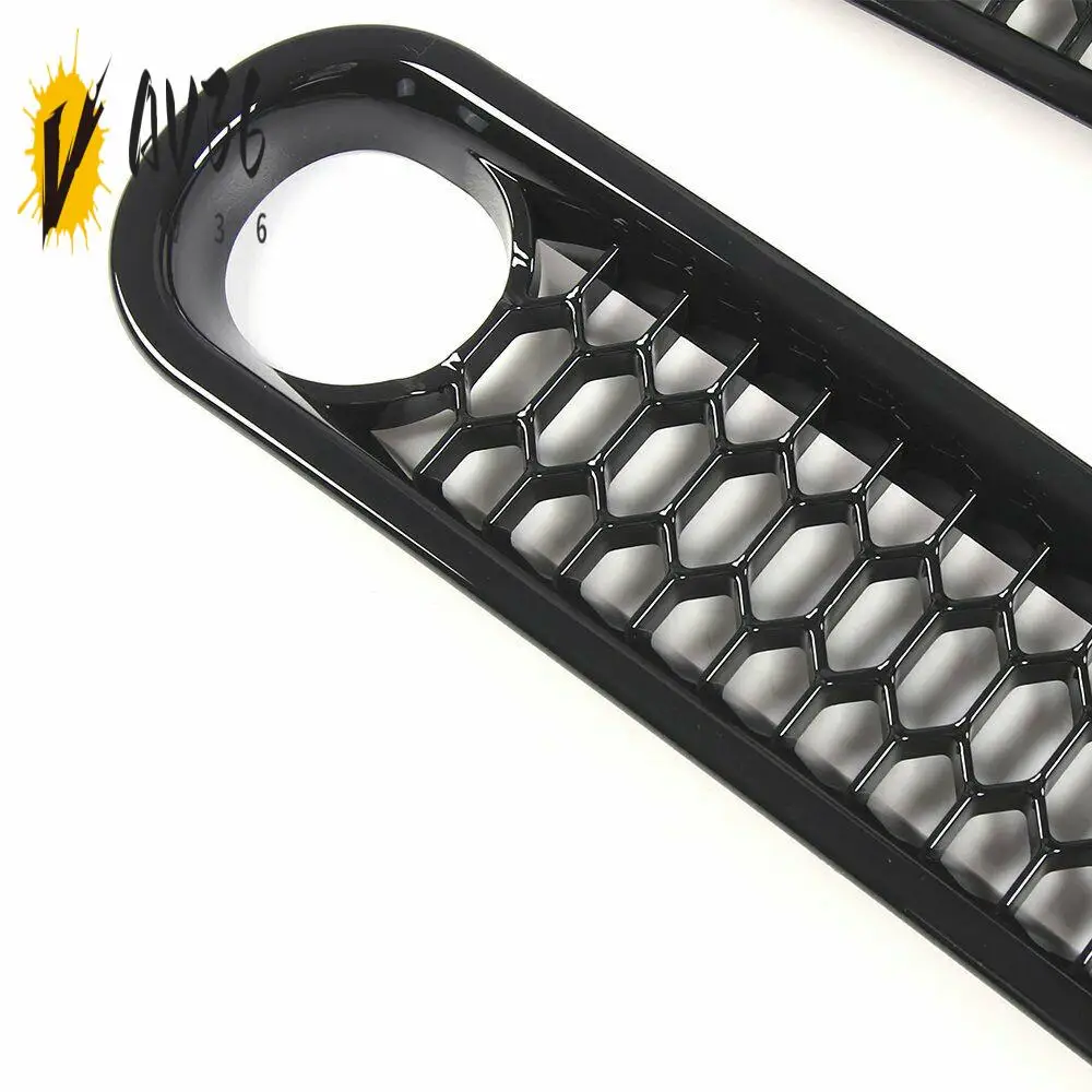 

AV36-Front Grill Mesh Inserts Kit Honeycomb Clip-In Grille Guard Mesh Grille With Lock Hole For Jeep Wrangler JK 2007-2017