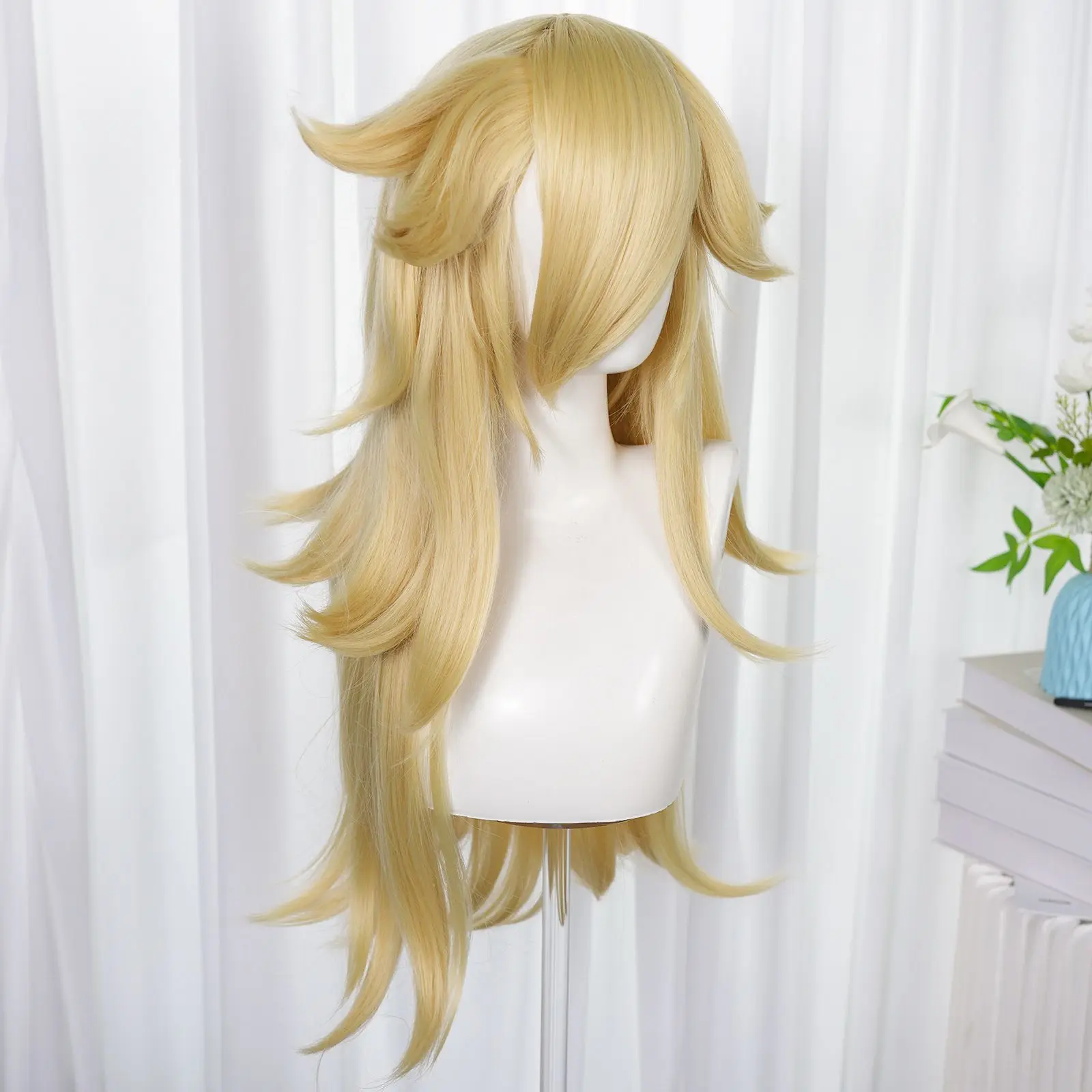 Blonde Long Cosplay Wig For Princess Rosalina Character Costume Halloween Party High Temperature Synthetic Hair