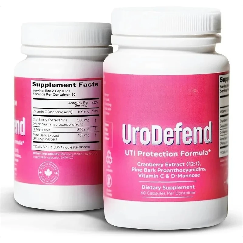 

UTI Urethral Health Protection Formula | Cranberry Extract, Pine Bark Extract, D-Mannose, Vitamin C | 60 Capsules