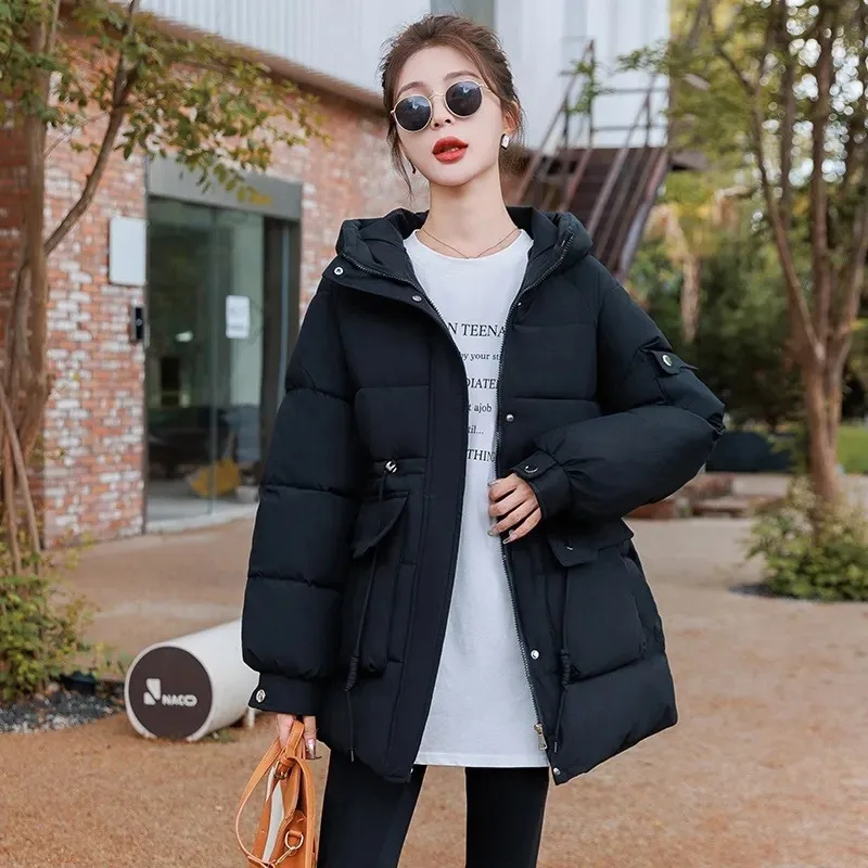 

Winter Jacket Parkas Women Cotton Jacket Long Hooded Parka Warm Female Cotton Padded Jacket Casual Outwear 2023 New