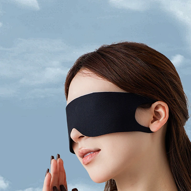 Light Blocking Portable Thin Ice Silk Eye Mask For Summer Travel Sleeping Blindfold With Ear Hanging Strap Unisex Eye Patch