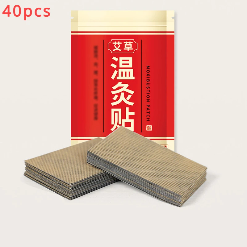 Waist Moxa Plaster, Self Heating, Warming Chinese Moxibustion, Wormwood Sticker Patches, 40Pcs