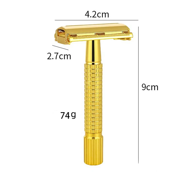 Whityle Classical Safety Razor For Men Manual Butterfly Razor Double Edge Shaver Gold copper With 10 Blades