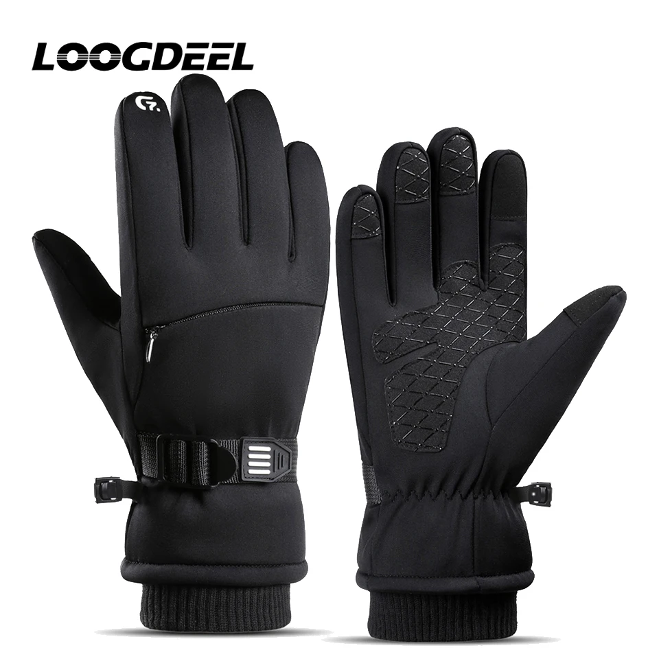 AliExpress loogdeel LOOGDEEL Touchscreen Warm Gloves Anti-slip Outdoor Sports Road Bike Cycling Gloves for Driving,Skiing,Running Winter Gloves