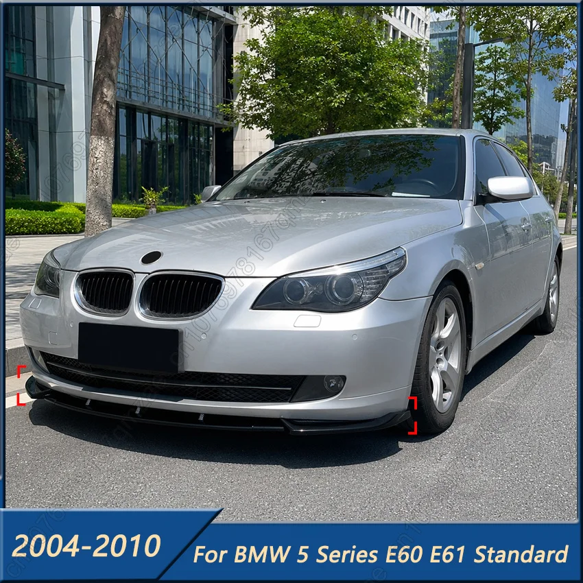 

For BMW E60 E61 Standard Model 2004-2010 Front Bumper Lip Spoiler 3PCS Gloss Black Splitter Body Styling Exterior Tuning Kit