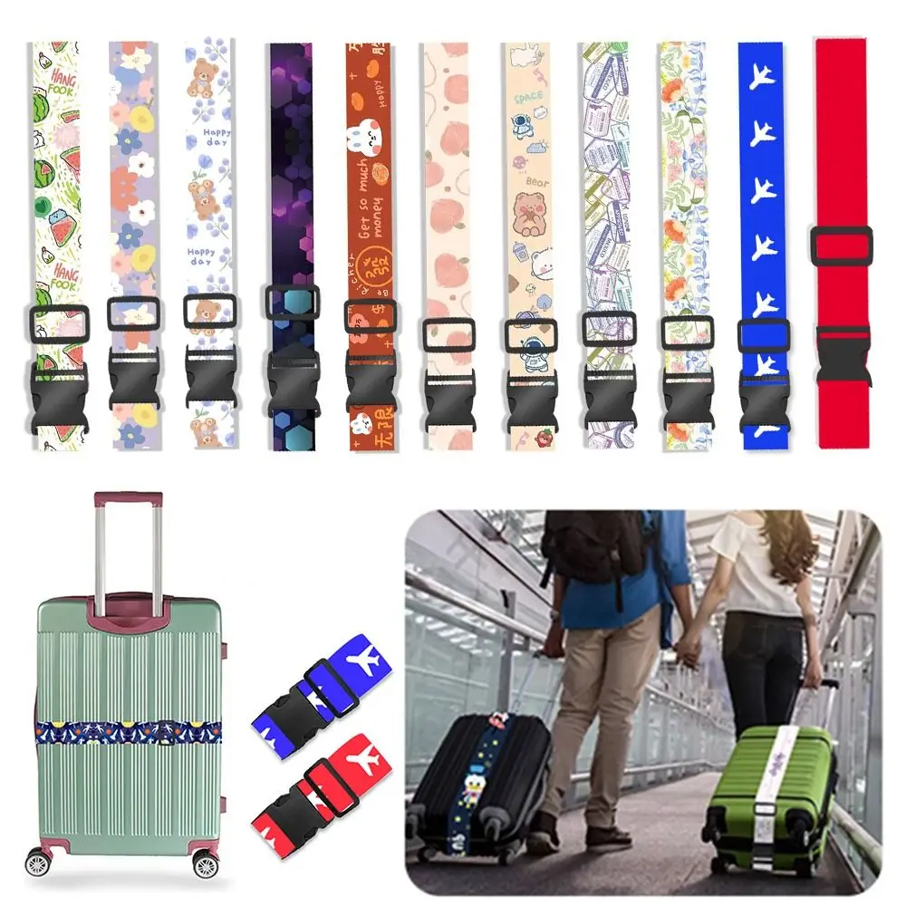 

Polyester Fibre Luggage Buckle Strap Adjustable Elastic Baggage Tie Down Belt Anti-theft Anti-lost Suitcase Belts Travel