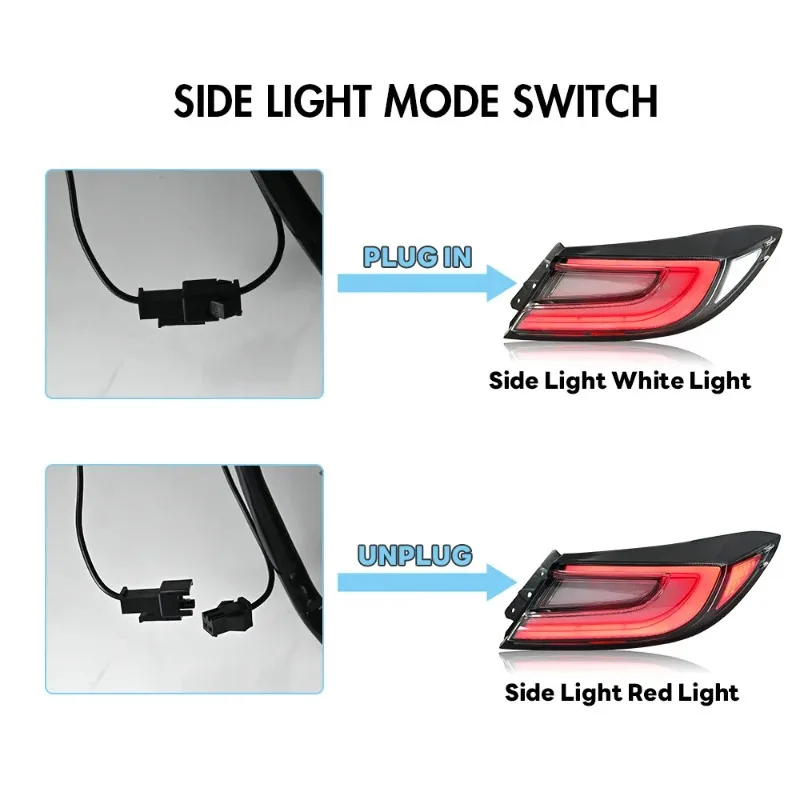 2Pcs Clear LED Tail Lights For Toyota GR86 Subaru BRZ 2021-2025 Plug and Play Rear Brake Lamps