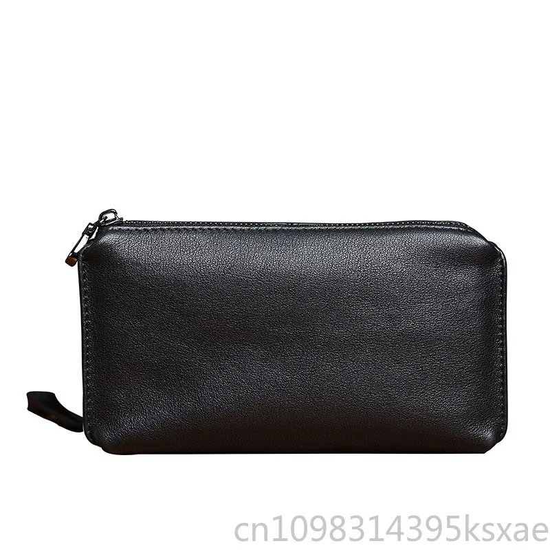 

Men's Vintage Long Clutch Wallet Soft Cowhide Leather Casual Minimalist Phone Card Holder