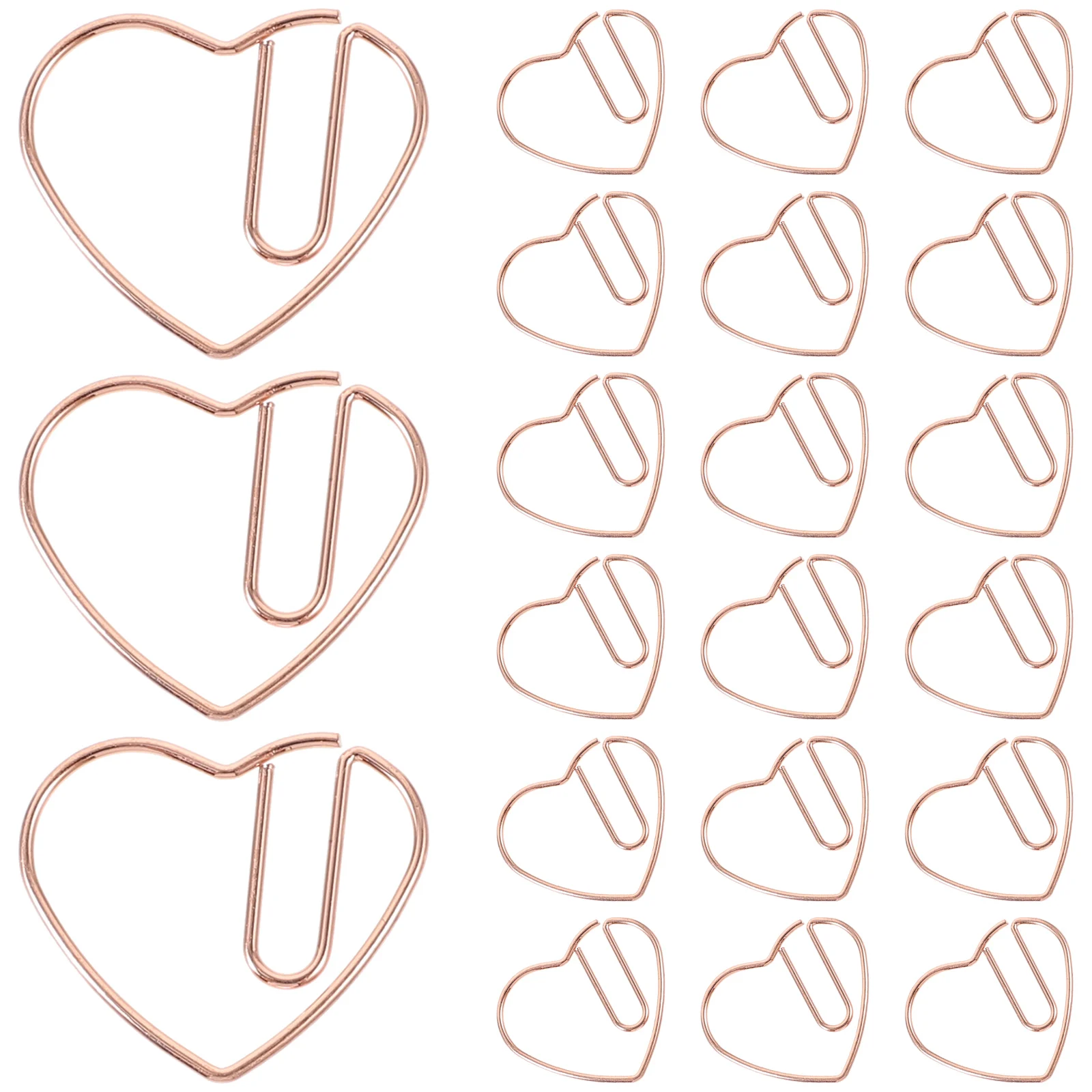 

50pcs Heart Shaped Paper Clips Metal Cute Decorative Mini Paperclips for Office School Scrapbooking Gifts Golden Color