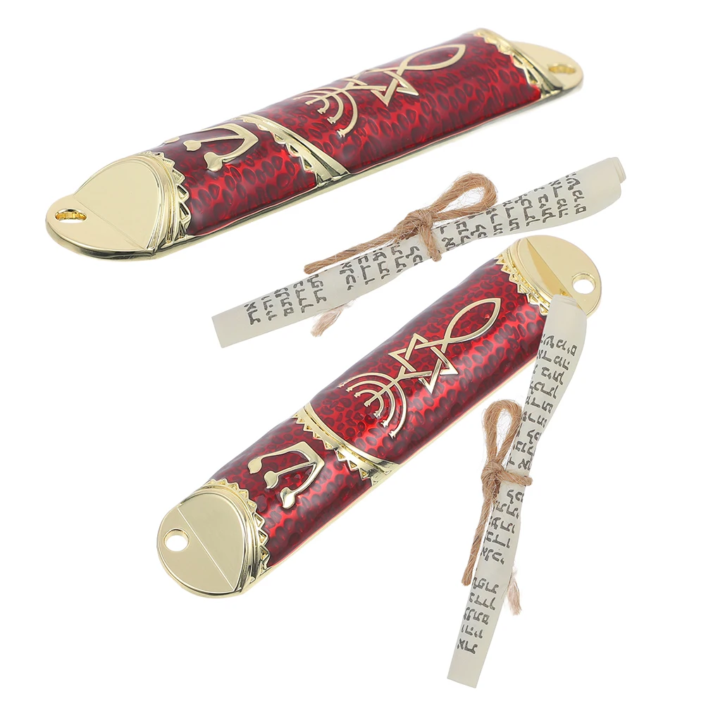 

2Sets Metal Blessing Mezuzah Kosher Scroll Included Jewish Door Symbol Home Decor Housewarming Gift Religious Faith Plaque