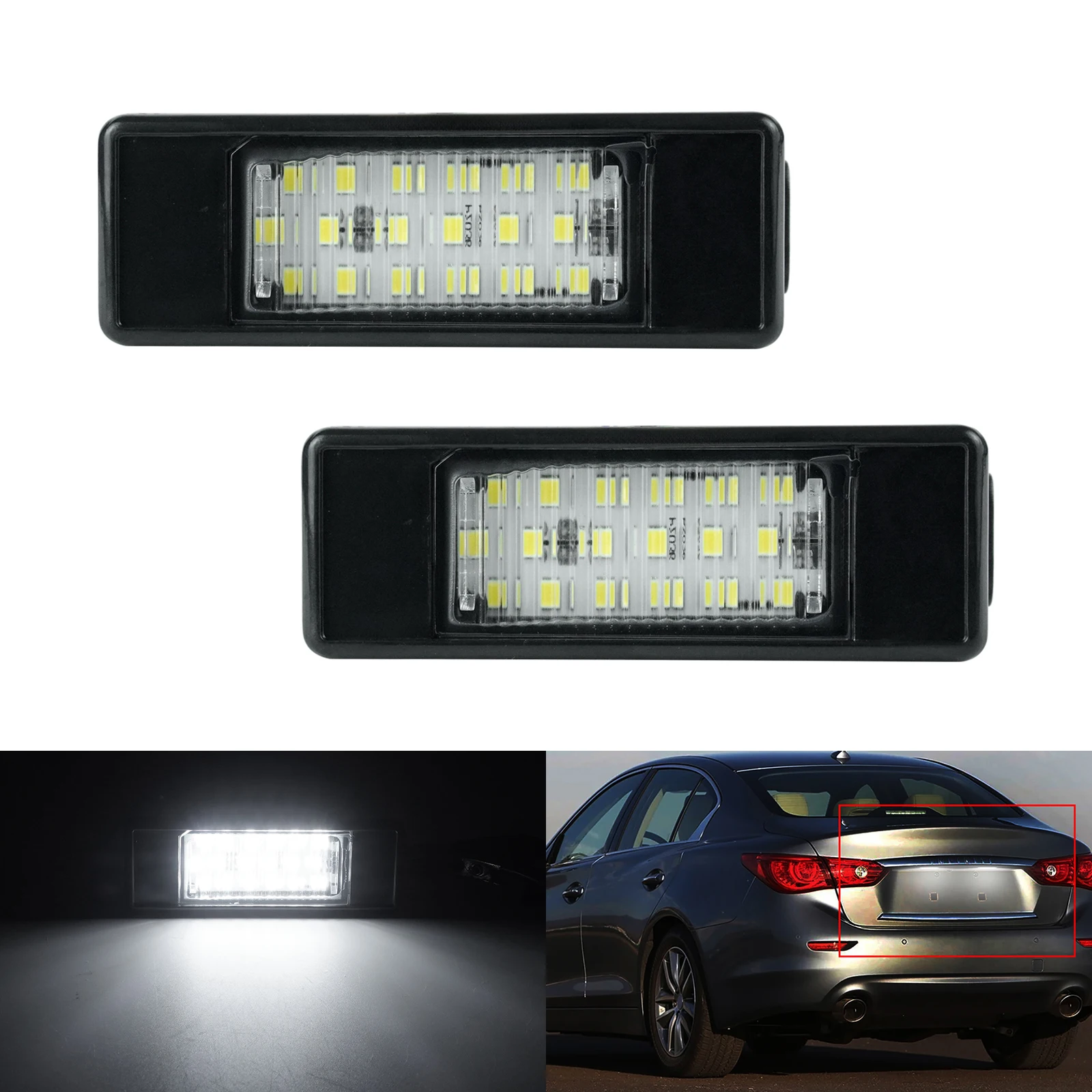 2x Canbus LED رقم الترخيص لوحة ضوء مصابيح لمرسيدس بنز سبرينتر 906 06 + فيانو فيتو W639 03-14 VW Crafter 06-16 فيات