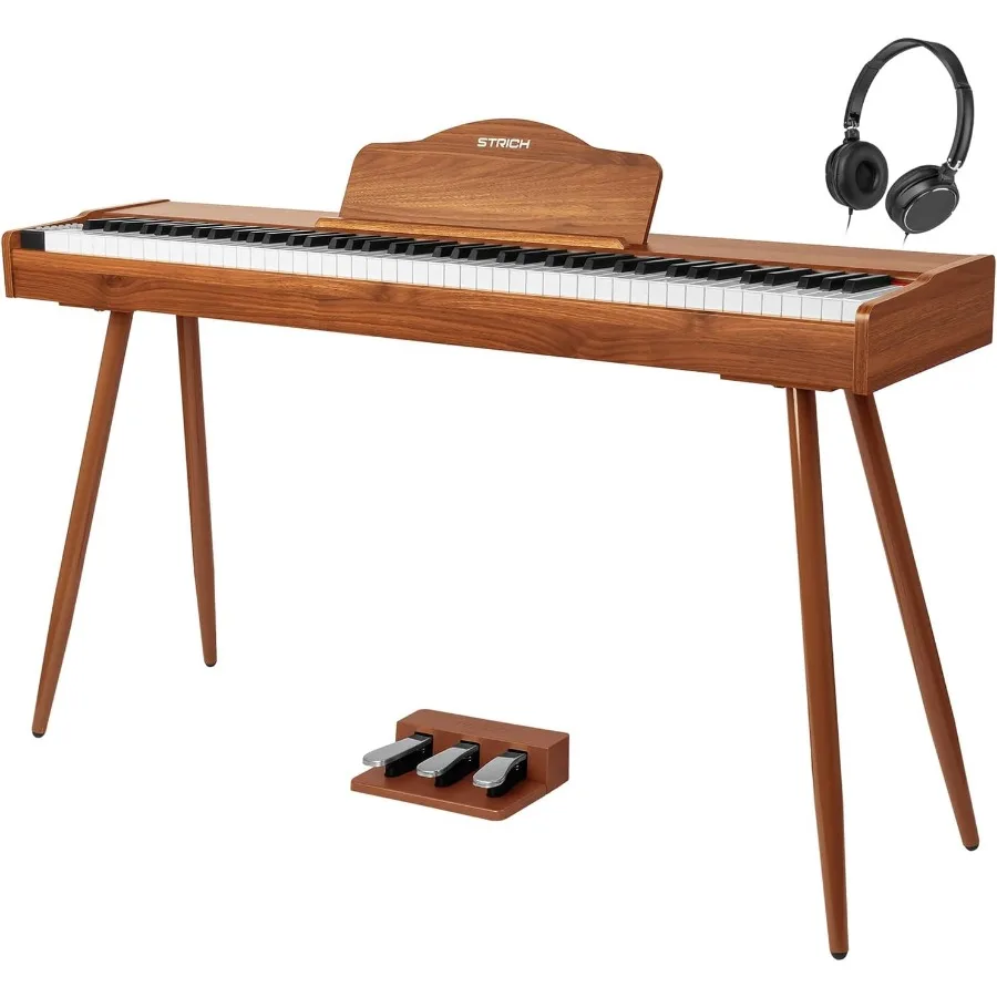 

Цифровое пианино STRICH, 88 клавиш, взвешенная клавиатура HammerAction с полноразмерной подставкой для клавиатуры электрического пианино, встроенными динамиками 25 Втx2