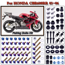 For HONDA CBR600RR 2003 2004 2005 2006 Motorcycle Stainless Complete Bodywork Fairing Bolt Kit Screws Clip