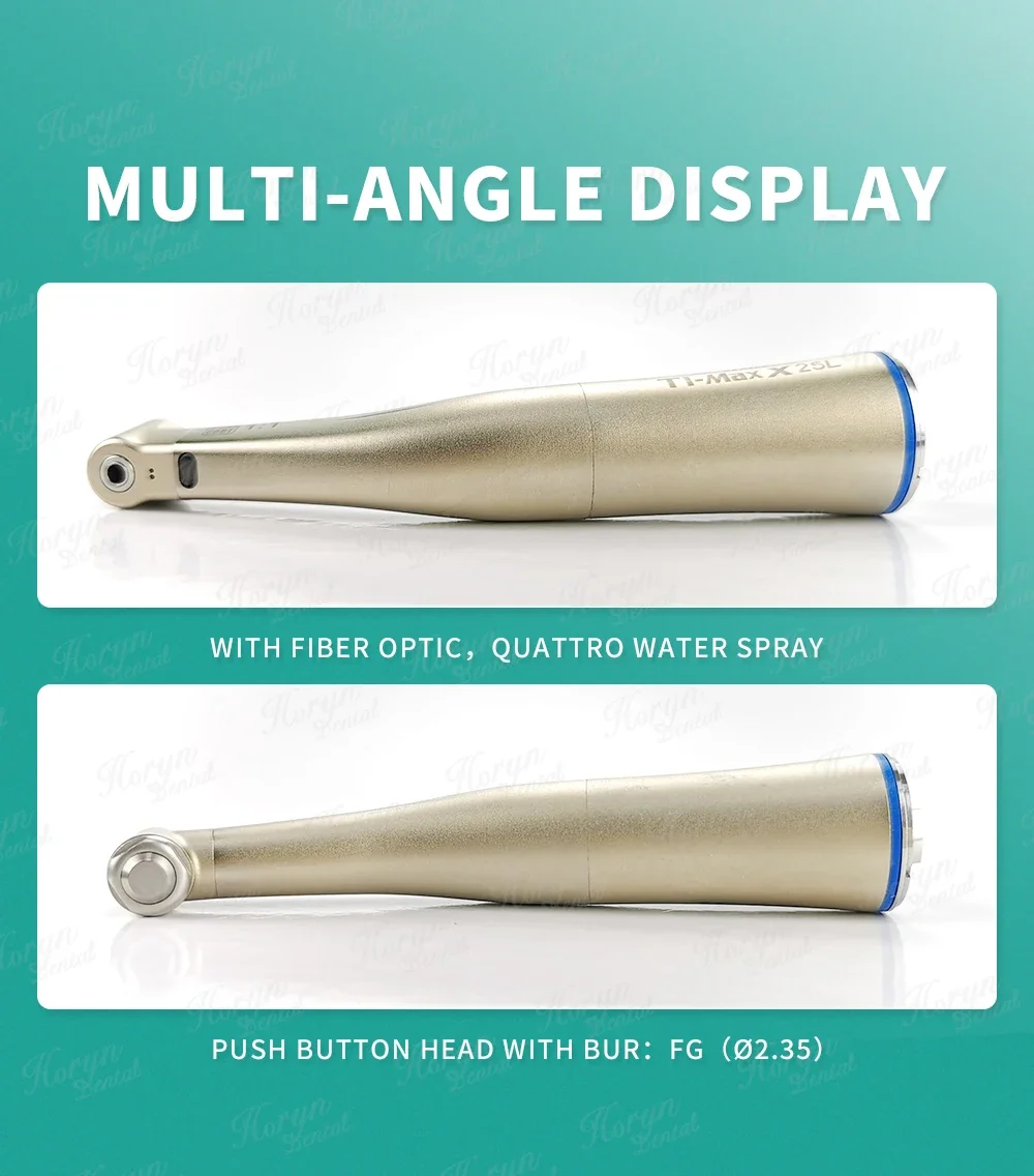 Den tal 1:1 Handpiece ความเร็วช้า Contra Angle แหวนสีฟ้า Handpiece สแตนเลส