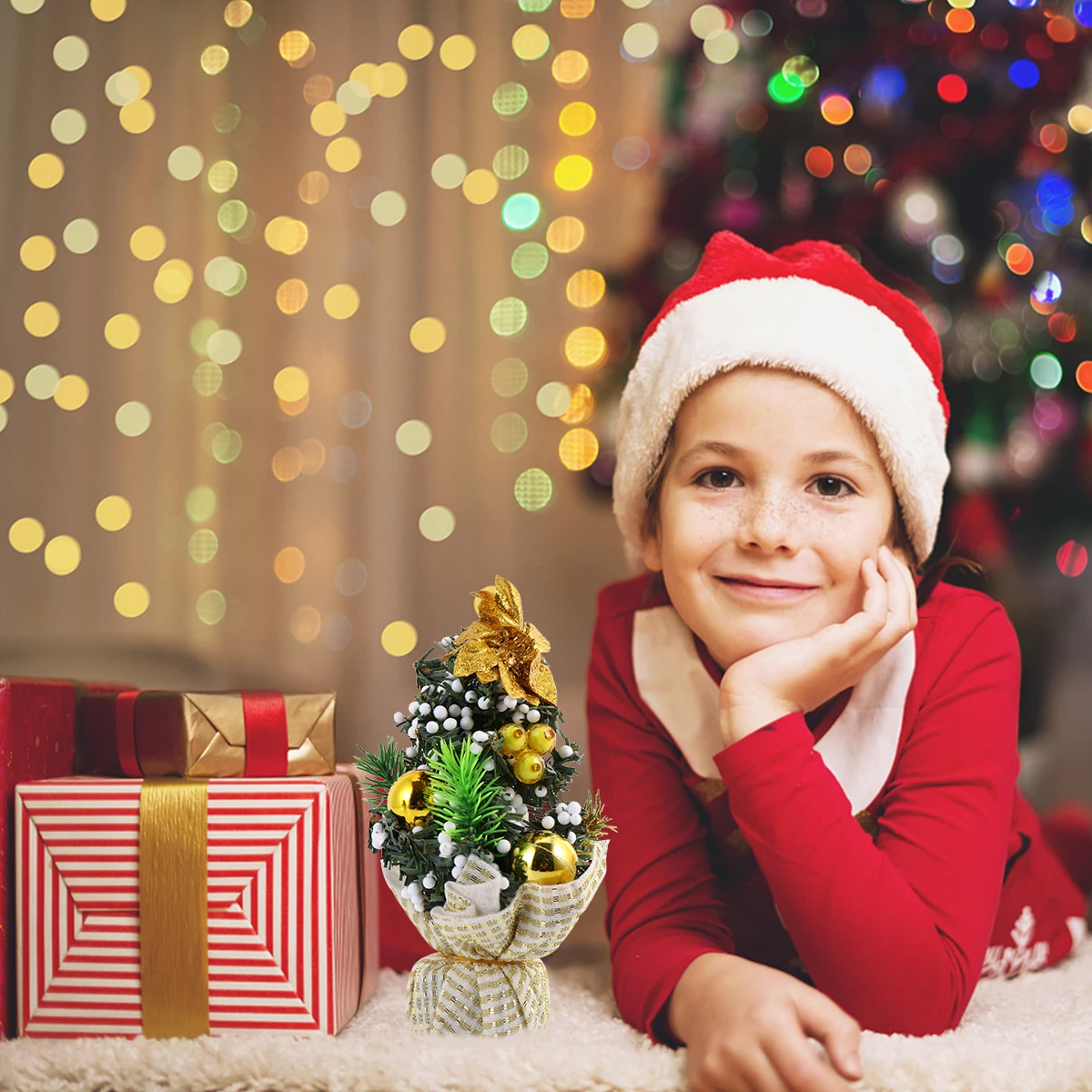 

2Pcs Mini Christmas Tree Realistic Small Christmas Trees with Fine Workmanship for Room Table Party Supplies Indoor Outdoor Use