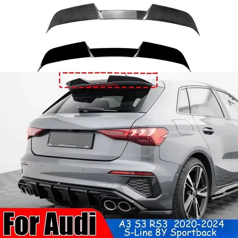 Car Rear Tailgate Spoiler For Audi A3 S3 RS3 S-Line 8Y Sportback 2020-2024 Rear Trunk Spoiler Roof Wing Trim Accesseries