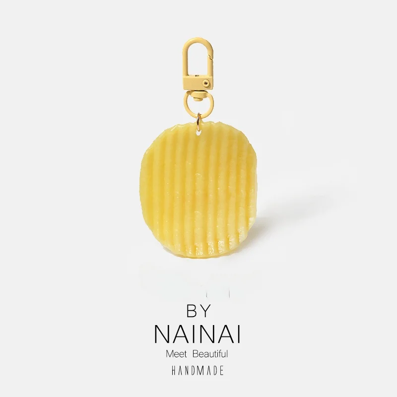 Super Realistic Potato Chips Keychain Fun Backpack Pendant Personalized Accessory Item No Brand Registered Trademark
